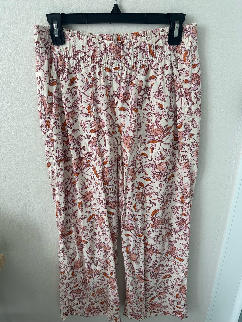 Haute Hippie Cream Floral Wide-Leg Trousers